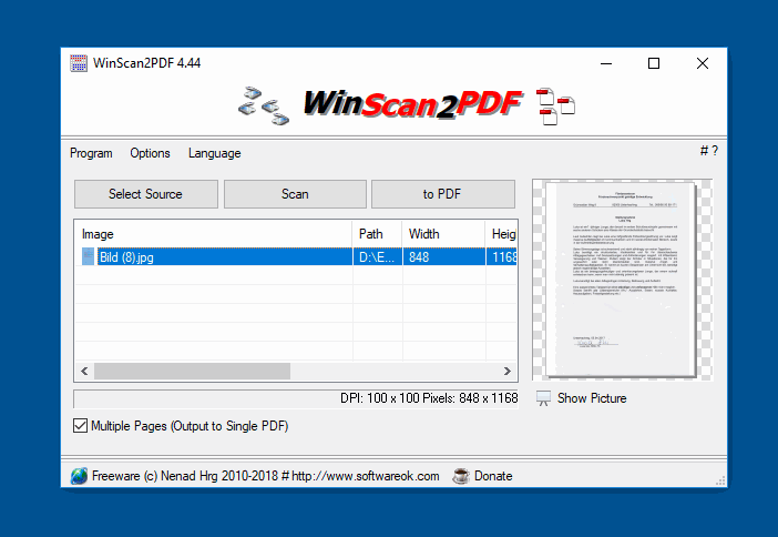 WinScan2PDF 8.68